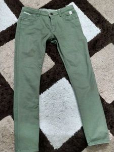 Olive Green Slim Fit Pants