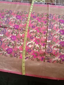Pink Banarasi Silk Duppata