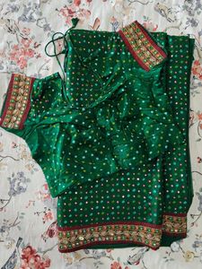 Green Embellished Saree
