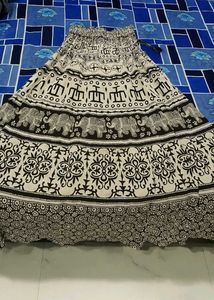 Printed Black And White Skirt