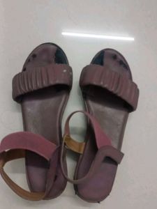 Vintage Purple Ruched Strap Sandals