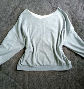 Light Grey Off Shoulder Sweatshirt