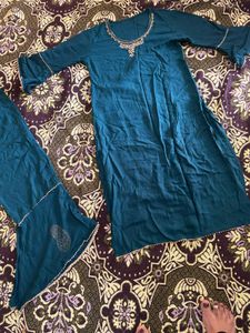 Teal Embroidered Salwar Kameez Suit