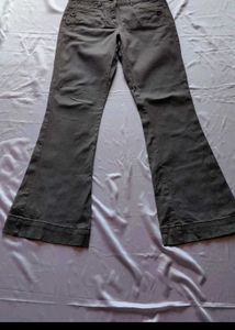 Grey Bell Bottom Pant For Women