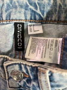 H&amp;M High-Waist Wide-Leg Light Blue Denim Jeans