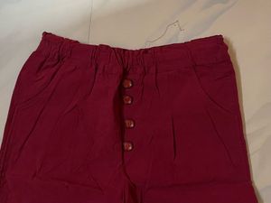 N5 - Maroon Button Trouser Pants