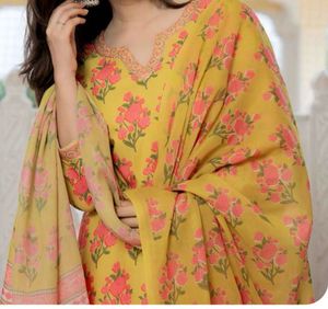 Yellow Kurta With Bottom And Duppata