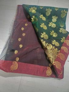 Elegant Green &amp; Gold Saree