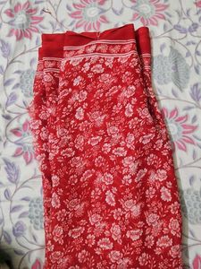 Red Floral Saree