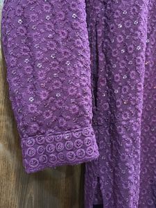Purple Embroidered Kurta