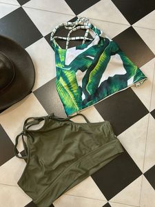 Tropical Green Bikini Top