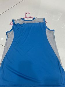 Blue Sleeveless Active T-Shirt