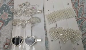Rhinestone Hair Clips - Set of 5