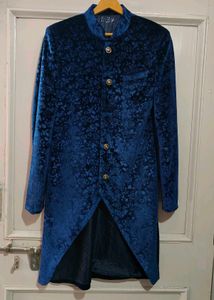 Navy Blue Velvet Indo Western