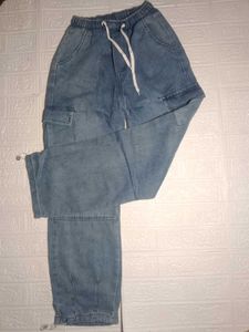 Denim Cargo Joggers thrifted