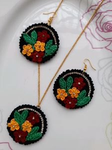 Crochet Treds Black Color With Multi Colors