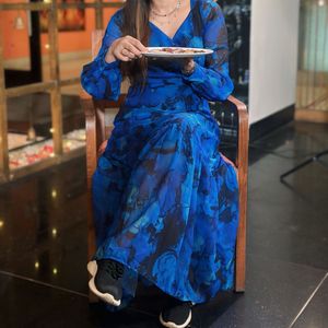 Blue Floral Maxi Dress