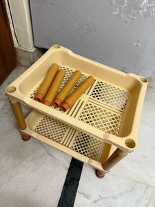 Beige 3-Tier Storage Rack