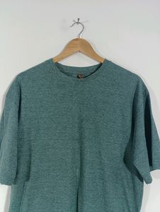 Sea Green Plain Casual T-Shirt (Men)