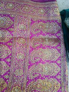 Beads Work Saree