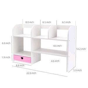White & Pink Desktop Bookshelf