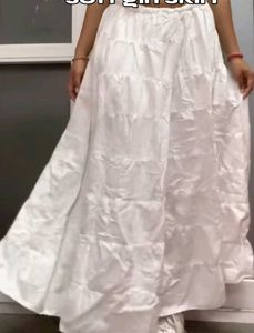 Pretty White Long Korean Skirt