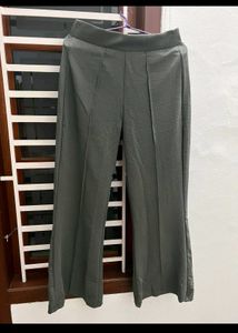 White Ribbed Flare Leggings