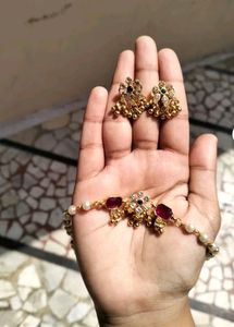 Combo jewellery(Gold Plated Green-Pink