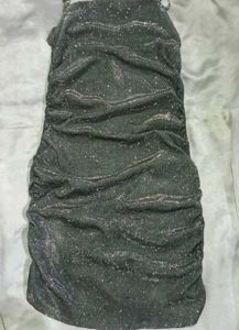 (Urbanic)Glittery Rhinstone Chain Ruched Dress