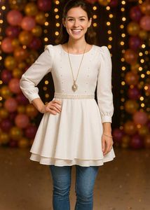 White Layered Mini Dress