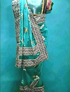 Sea Green Tissue silk Saree