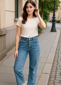 High-Waisted Button Fly Jeans✨️✨️
