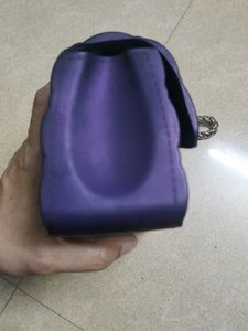 Purple Quilted Jelly Chain Bag...