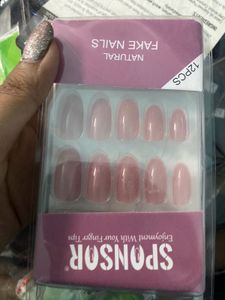 Natural Fake Nails - 12pcs