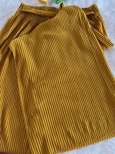 Yellow Shimmer Palazzo Pants