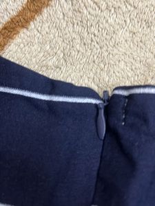 Navy &amp; White Checked Dress