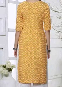 Printed Yellow Kurti