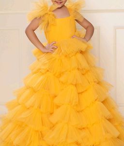 Adorable Yellow Ruffled Party Dress