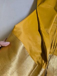 Golden saree with blouse piece