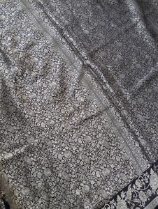 Purple And Silver Toned Festive Saree