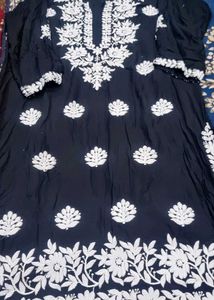 Black & White Embroidered Kurta Set