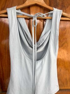 Newme Powder Blue Backless Top