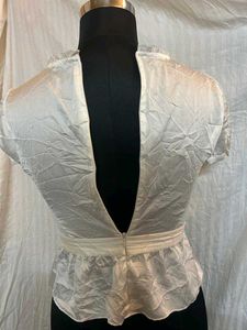 Korean Vintage Puff Sleeve Peplum Blouse