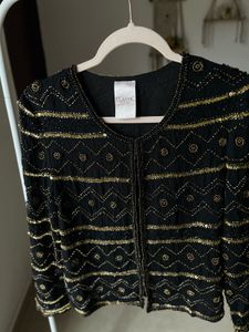 Classic WOMAN BLACK GOLD SEQUINS Jacket
