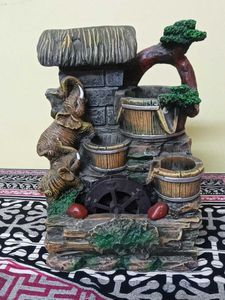 Resin Waterfall Fountain with Elephant Accent