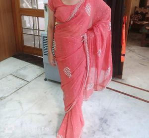 Beautiful  Hand Work Embllished Saree