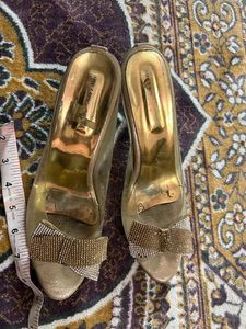 very beautiful golden heels