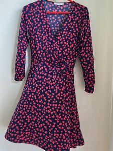 Oasis Heart Print Wrap Dress