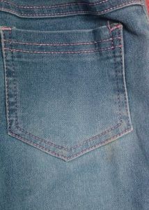 Cute Blue Denim With Floral Embroidery