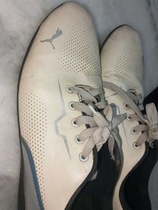 Puma White Perforated Sneakers